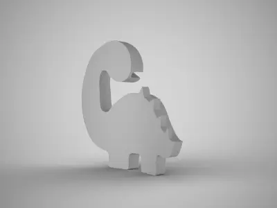 Abstract Dinosaur Ornament 3D print model