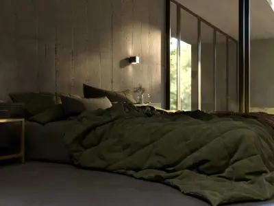 Modern Bedroom 3D model 2