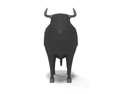 Low Poly Cartoon Bull Low-poly 3D model
