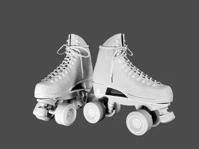 Roller Skates Retro Red Moxi Lolly Poppy 3D model