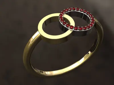 Ring with two wheels 3D print model