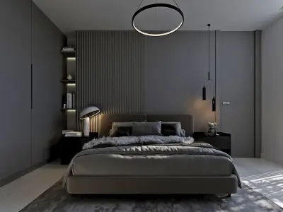 modern luxury bedroom-No 2 Low-poly 3D model
