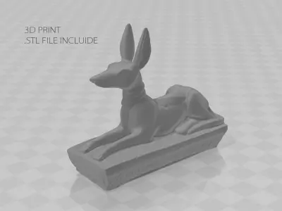 Anubis Dog Statue Low-poly 3D model