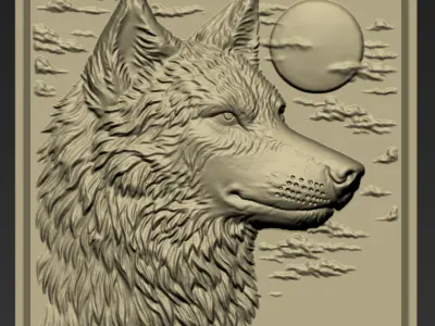 Wolf Head A147 3D print model