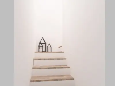 Stair- White Paint and Wood 3D print model