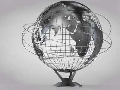 Earth Globe With Stand 3D model