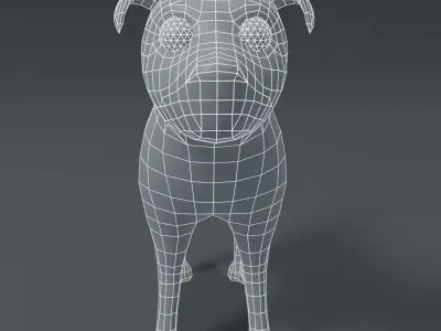Cartoon Dog Terrier Base Mesh 3D Model Low-poly 3D model
