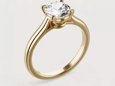 1895 - SOLITAIRE RING 3D print model