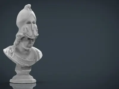 BUST marble with hat Low-poly 3D model