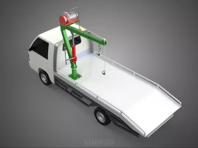 REMOTE ELECTRIC WINCH HOIST SWIVEL CRANE HOOK JIB TRUCK PICKUP 3D model