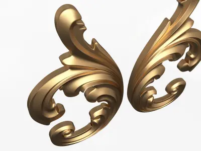 Corner Carved Decoration CNC 02 Low-poly 3D model