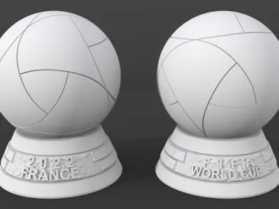 Al Rihla Cup - France version - ball and base 3D print model