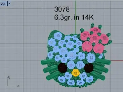 Kitty Pendant 3078 3D print model