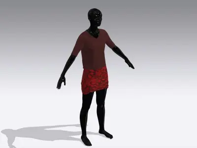 Woman Cloth Dress Low-poly 3D model