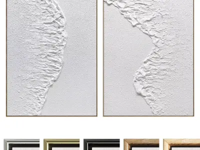 Plaster Two Photo Frame 527 Low-poly 3D model