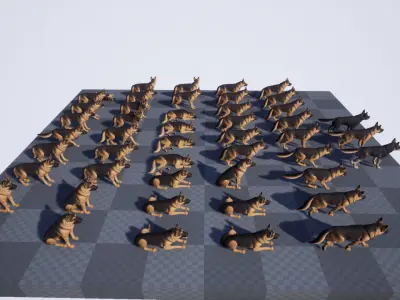 Shepherd dog Low-poly 3D model
