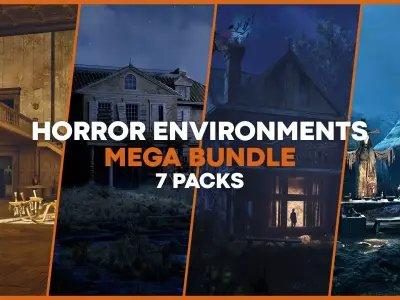 Horror Environments Mega Bundle Low-poly 3D model