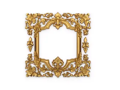 Plaster decorative frame ornament 14 3D model