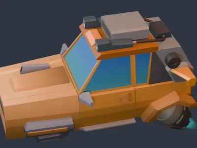 Low Poly Car-Cyberpunk Car Stylized Low-poly 3D model