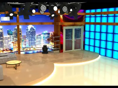 Tv News Program Virtual Studio 001 3D model