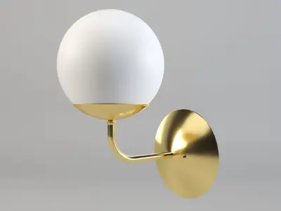 Globe Glass Indoor Wall Light Free low-poly 3D model