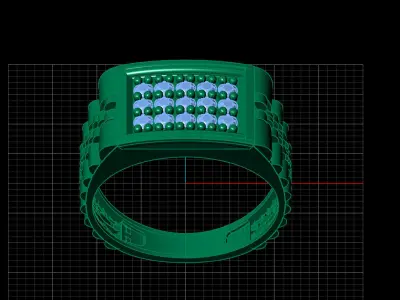 Print Ready STL 3DM  Gents Rings Diamond Men Ring  3D print model 169