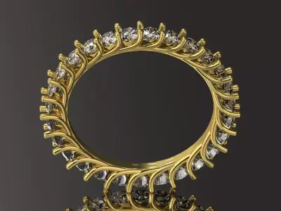 The eternity luxury stl 3d jewelry ring model rr0006 3D print model