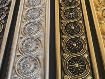 Molding gold and silver decorative moldings 3D model