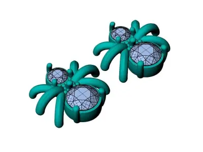 Spiders earrings 3D print model