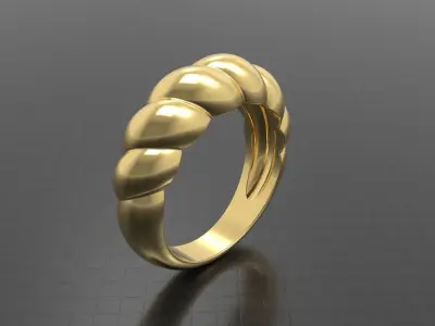 Croissant ring 3D print model