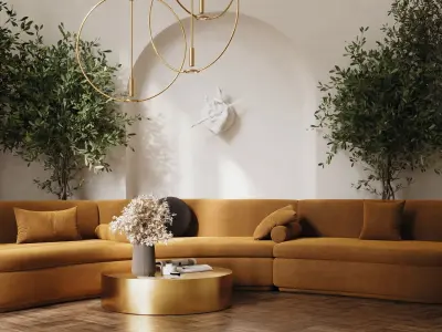 Product scena interior with sofa and coffee table 3D model
