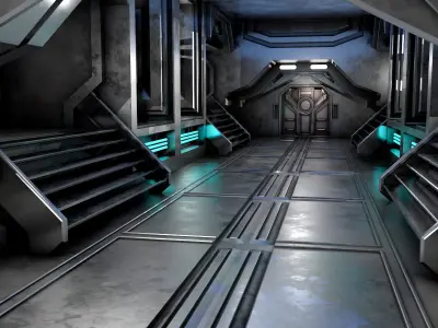 sci-fi Interior Low-poly 3D model