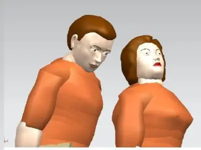 HumanBody two people Free 3D model