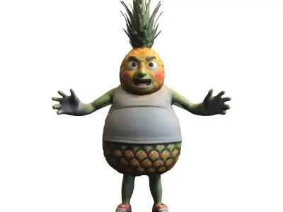 Cartoon Pineapple Warrior  3D model