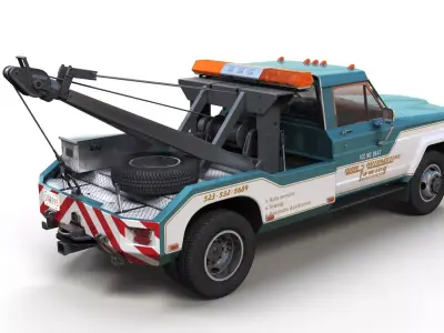 Jeep J20 Holmes tow truck Low-poly 3D model