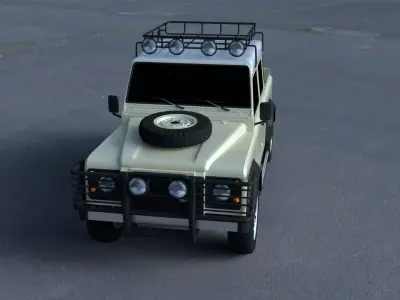 Land Rover Defender 110 Double Cab Pick Up exterior HDRI 3D model