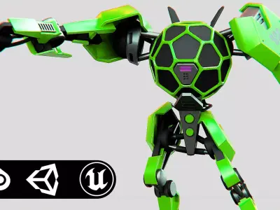 HEXA MOSQUITO DROID Rigged for Unreal Engine - Unity - MIXAMO  3D model