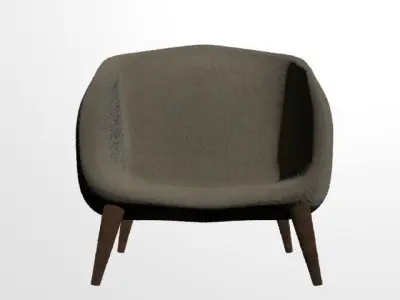 Modern fabric armchair Low-poly 3D model