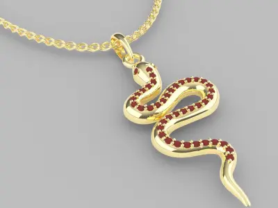 snake pendant 3D print model