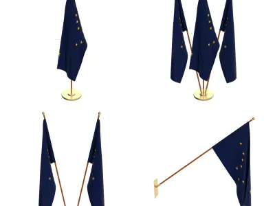 Alaska Flag Pack 3D model