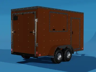 Photorealistic 3D model of van Low-poly 3D model