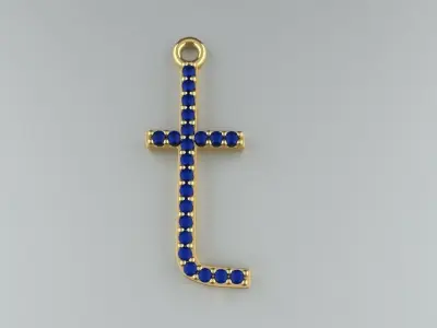 Diamond t Pendant Gold Silver Platinum Luxury Jewelry 3D print model