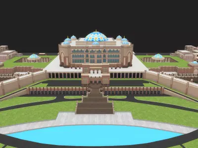 Emirates Palace Abu Dhabi 3d Model Low-poly 3D model