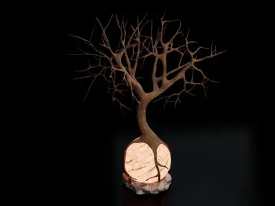 Decorative bedside lamp Low-poly 3D model