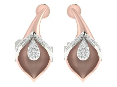 Women Drop Earrings 3dm STL OBJ FBX Renders Details 3D print model 16