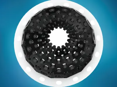 Dome pointed with round perforations large panels Low-poly 3D model