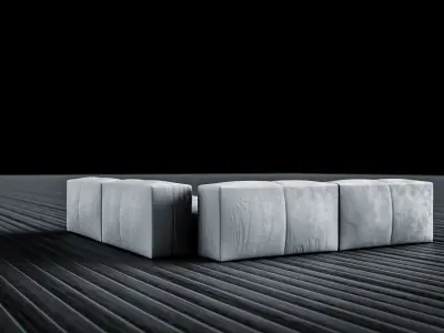 Modern Sofa HighPoly LowPoly 3D model