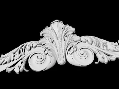 Central decor ornament for furniture 3D model 851
