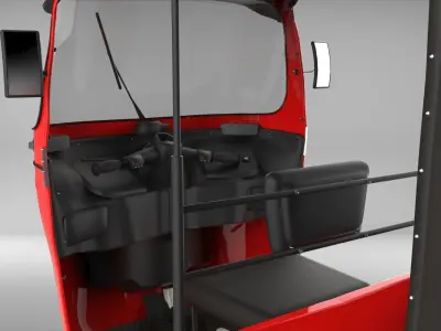 Bajaj 3 Weel  Tuk Tuk  Low-poly 3D model