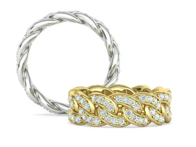 DIAMOND Cuban Link Heavy Chain Ring 9mm Wide 12US Size 3dmodel 3D print model